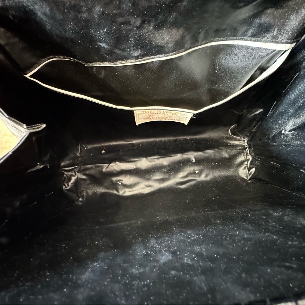 1950s Lesco Lona Large Briefcase Bag Wood Handles MCM - Picture 4 of 8